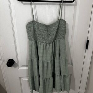 Green Smocked Sundress